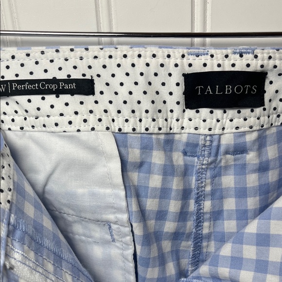 Talbots Perfect Crop Pant gingham blue & white checkered ankle pants NWT - Picture 5 of 13